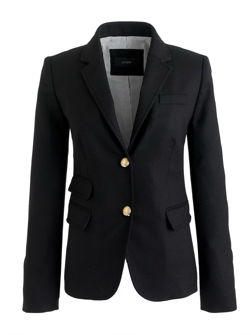 J. Crew Schoolboy Wool Black Blazer with Gold Buttons